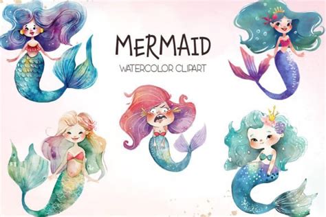 Download Free 12 Mermaid Watercolor Backgrounds Files DXF Files
