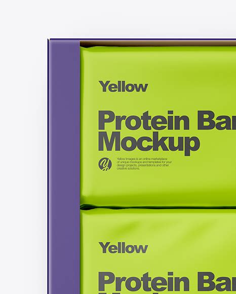 Download Free 12 Protein Bars Box Mockup PSD Yellowimages