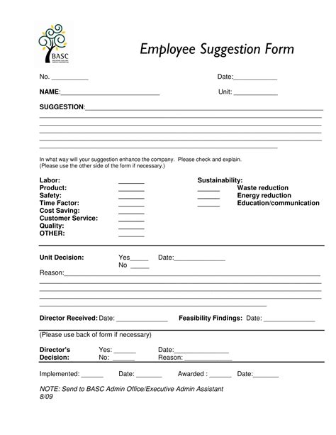 Free 14+ Employee Suggestion Forms In Ms Word | Excel | Pdf inside Word
