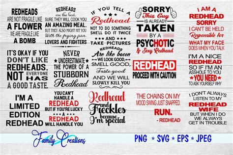 Download Free 15 Redhead Sayings Bundle 2 DXF Files