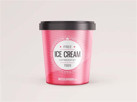 Download Free 16oz Ice Cream Container Mockup PSD Generator