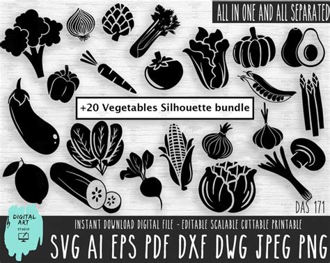 Download Free 17 vegetable elements Cricut SVG