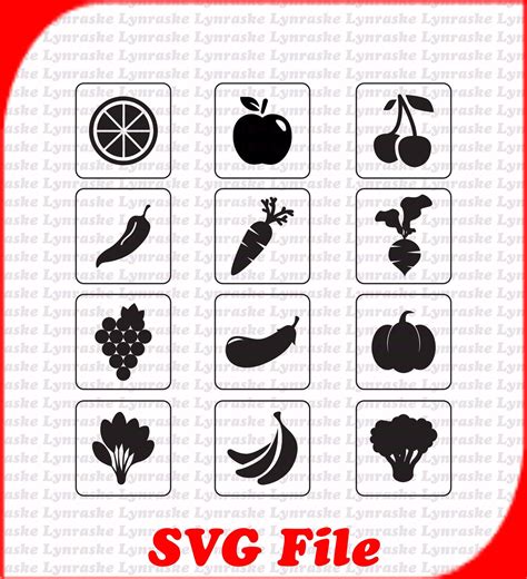 Download Free 17 vegetable elements Cricut SVG DXF Files
