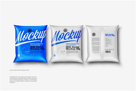 Download Free 1L Milk Sachet Mockup PSD Object Mockups PSD Files