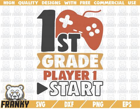 Download Free 1st Grade Player 1 Start SVG Cut File Cut Files