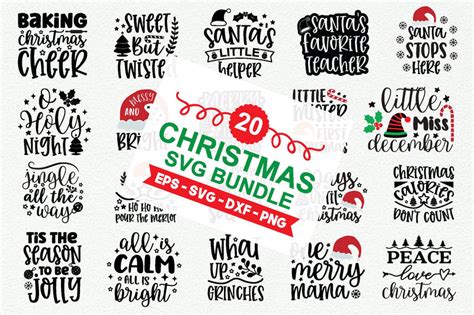 Download Free 20 Christmas SVG Bundle Commercial Use
