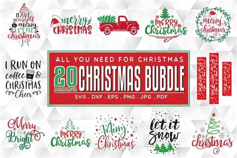 Download Free 20 Christmas SVG Bundle Easy Edite