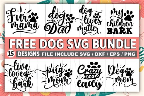 Download Free 20 Dog Svg Bundle For Crafts