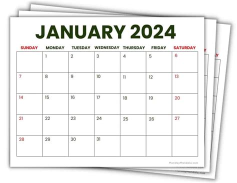 2024 Printable Calendar With large Boxes Free Printable Templates