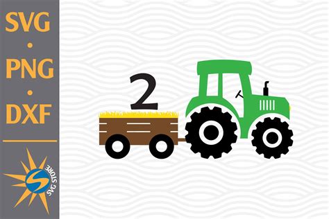 Download Free 2nd Birthday Tractor SVG, PNG, DXF Digital Files Include DXF Files
