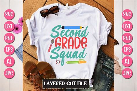 Download Free 2nd Grade Squad SVG Cut File Files Free PSD Mockups