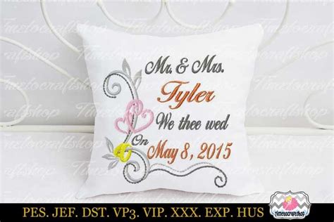 Download Free 3 sizes Wedding Announcement Embroidery Design Template Files DXF Files