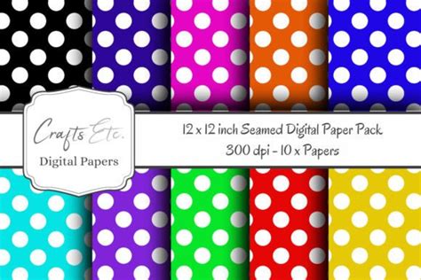 Download Free 30 Polka Dot Patterns - Digital Paper Pack Files Free PSD Mockups
