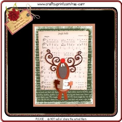 Download Free 341 Singing Reindeer Card Front DXF Files