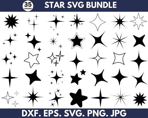 Download Free 35 Star Papers Multi Color DXF Files