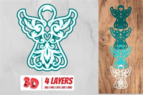 Download Free 3D Angels SVG Bundle Commercial Use DXF Files