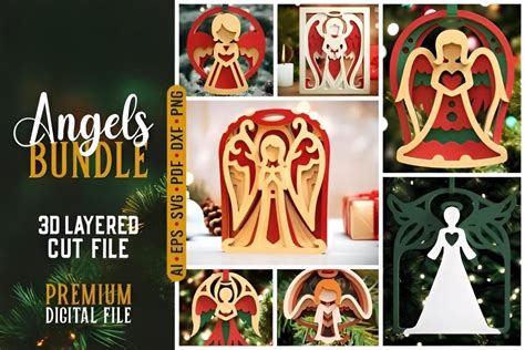 Download Free 3D Angels SVG Bundle for Cricut Machine