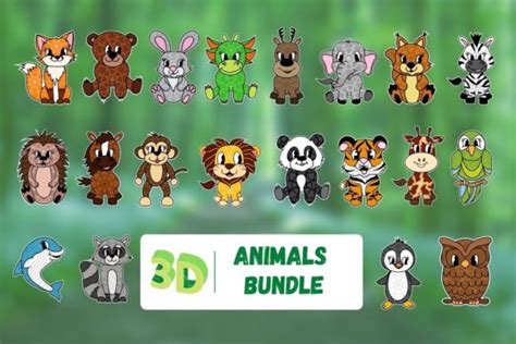 Download Free 3D Animals SVG Bundle Files Free PSD Mockups