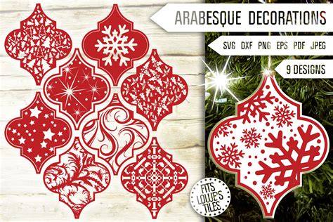 Download Free 3D Christmas Arabesque SVG Bundle For Crafts