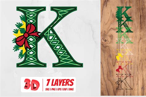 Download Free 3D Christmas Letter K Files DXF Files