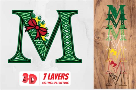 Download Free 3D Christmas Letter M Files For Crafts