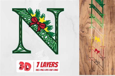 Download Free 3D Christmas Letter N DXF Files