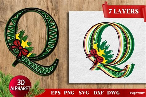Download Free 3D Christmas Letter Q DXF Files