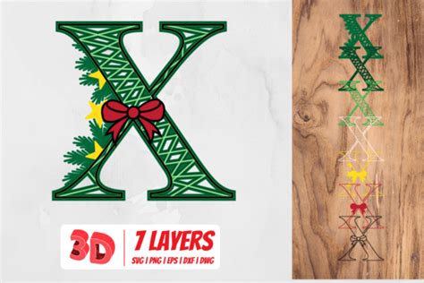 Download Free 3D Christmas Letter X Files Free PSD Mockups