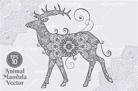 Download Free 3D Deer Mandala Vector For Crafts