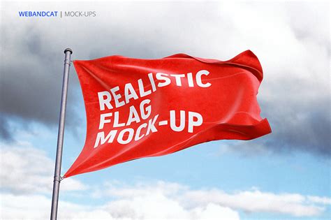 Download Free 3D Flag Mock-Up PSD Templates Generator PSD Files