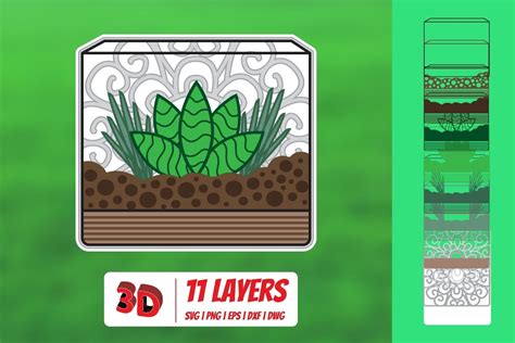 Download Free 3D Florarium2 SVG Files Free PSD Mockups