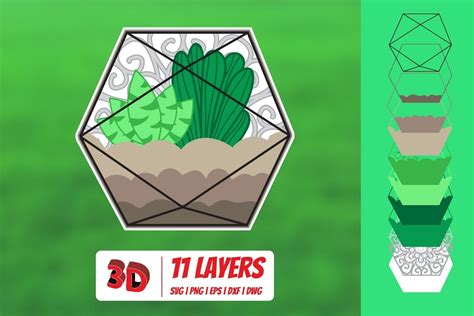 Download Free 3D Florarium3 SVG Cricut SVG Free PSD Mockups