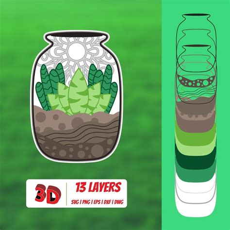 Download Free 3D Florarium4 SVG Commercial Use DXF Files