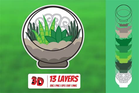 Download Free 3D Florarium5 SVG Commercial Use DXF Files