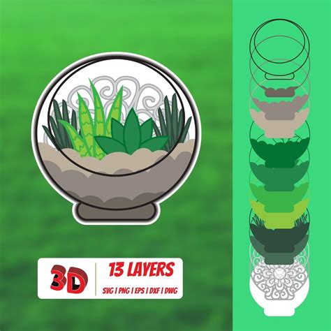 Download Free 3D Florarium5 SVG Files Free PSD Mockups