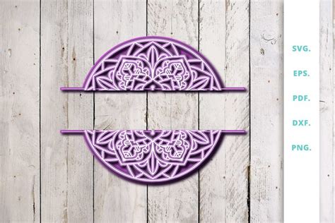 Download Free 3D LAYERED SPLIT MANDALA CUT FILE 1 Commercial Use DXF Files