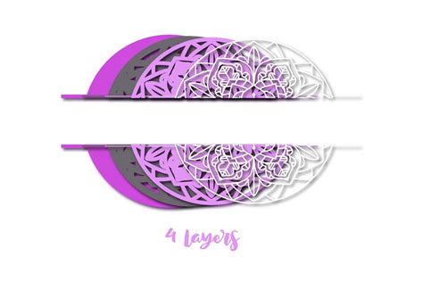 Download Free 3D LAYERED SPLIT MANDALA CUT FILE 1 Cut Files
