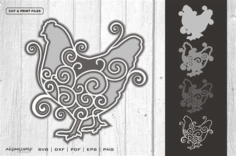 Download Free 3D Layered Chicken Cut File Vector Commercial Use for Cricut