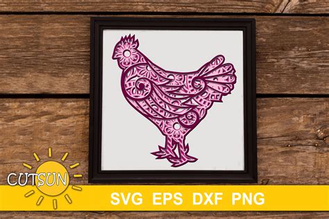 Download Free 3D Layered Chicken Cut File Vector Cricut SVG