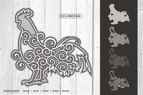 Download Free 3D Layered Chicken Cut File Vector For Crafts