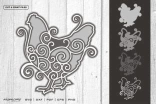 Download Free 3D Layered Chicken Cut File Vector For Silhouette