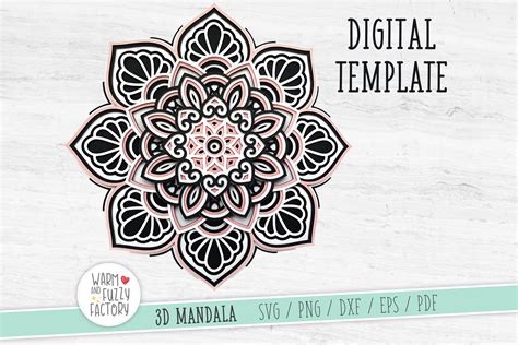 Download Free 3D Layered Mandala SVG Easy Edite
