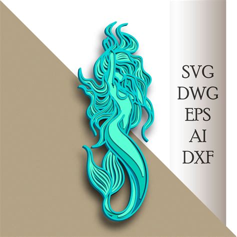 Download Free 3D Multilayer Mermaid Svg Cut File 1 Files For Crafts