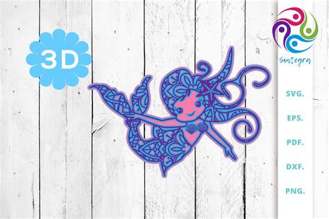Download Free 3D Multilayer Mermaid Svg Cut File 3 For Crafts