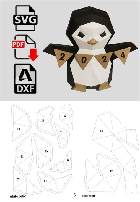 Download Free 3D Penguin SVG Files For Crafts