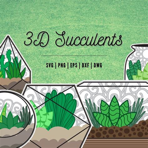 Download Free 3D Succulents SVG Bundle Commercial Use Free PSD Mockups