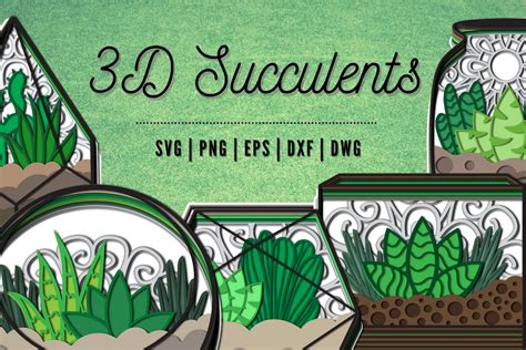 Download Free 3D Succulents SVG Bundle Files Free PSD Mockups