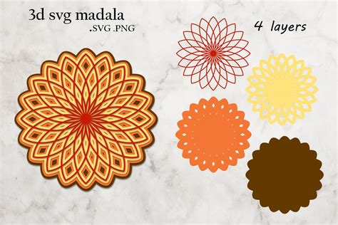 Download Free 3d Layered Mandala - Multilayered Mandala Cut File Commercial Use Free PSD Mockups