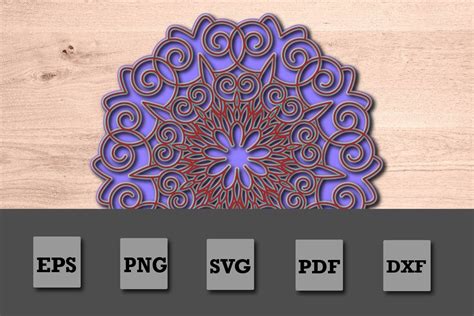 Download Free 3d Layered Mandala - Multilayered Mandala Cut File Silhouette DXF Files
