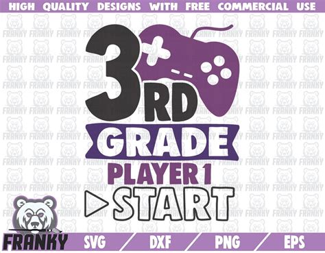 Download Free 3rd Grade Player 1 Start SVG Cut File For Cricut